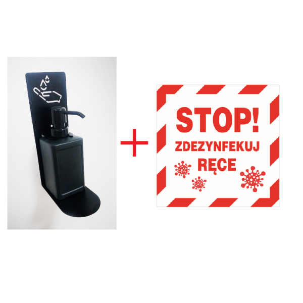 Koronawirus - STOP! Zdezynfekuj ręce  - naklejka